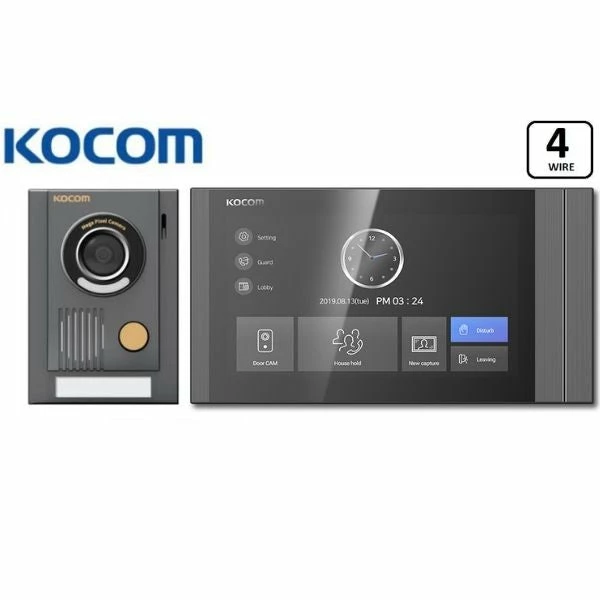 Kocom Video Intercom 7" Screen With Large Door Station, T701SM-B ( OUT OF STOCK)