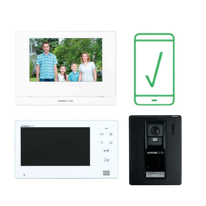Aiphone Smartphone Intercom Kit, Two Monitors, JO Series, JOS-1AW-2M