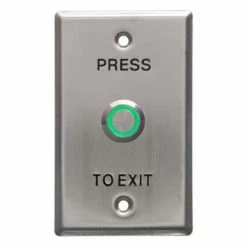 Smart Press To Exit Green LED Illuminated Flush Button On Flat Stainless Steel, WEL1911G