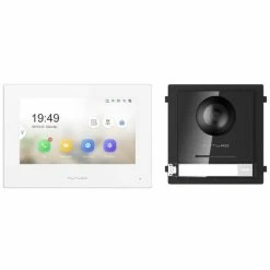 Futuro IP Intercom KIT 7" Monitor And Surface Mount Door Station With POE Switch - White, FIP-KIT-SMW