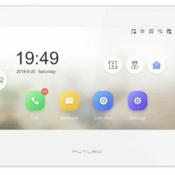 FUTURO IP 7" LCD Touch-Screen IP Room Monitor With Wi-Fi, PoE, FIP-M-8WiFi-White