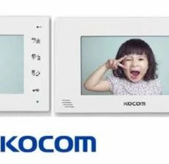 Kocom Colour Hands Free Video 7" Wide Screen KCV-D372, Two Screen, Large Door Station, 2 Wire, White