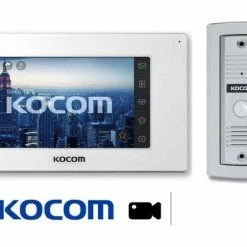 Kocom Home Intercom 7" Wide Screen, Slimline Door Station With CCTV Integration + SD Card, White