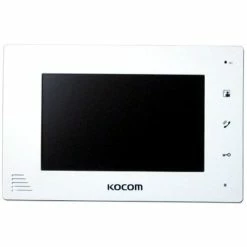 Kocom 7" Handsfree Additional Monitor For KCV-D504, 4 Wire System White/Mirror