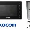 Kocom Intercom 7" Wide Screen + Slimline Door Station, 2 WIRE, Black Frame,KCV-D372