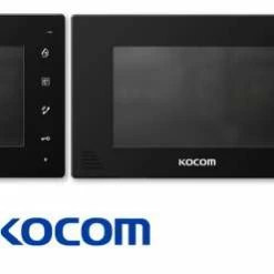 Kocom Colour Hands Free Video 7" Wide Screen KCV-D374, Two Screens With Large Door Station ,4 Wire. Black