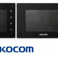 Kocom Intercom Kit 7" Screen, Two Screens With Slimline Door Station,4 Wire. Black