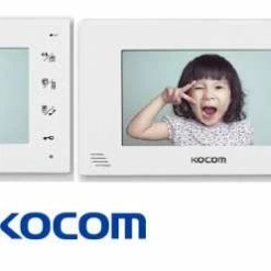 Kocom Colour Hands Free Video 7" Wide Screen KCV-D374, Two Screens With Slimline Door Station. 4 Wire